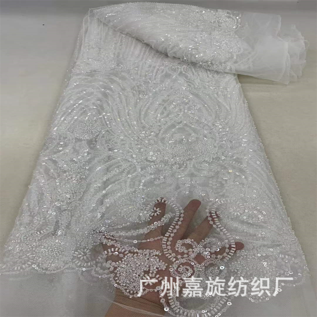 New European and American handmade beaded wedding dress lace fabric wedding dresses lace JX4226