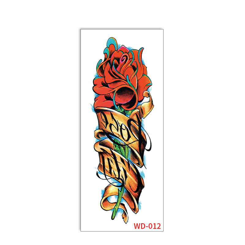 Picture of Full Arm Tattoo Sticker Cross-border New Waterproof Sweat Simulation Cross Buddha Black and White Colorful Personality Full Arm Temporary Tattoo