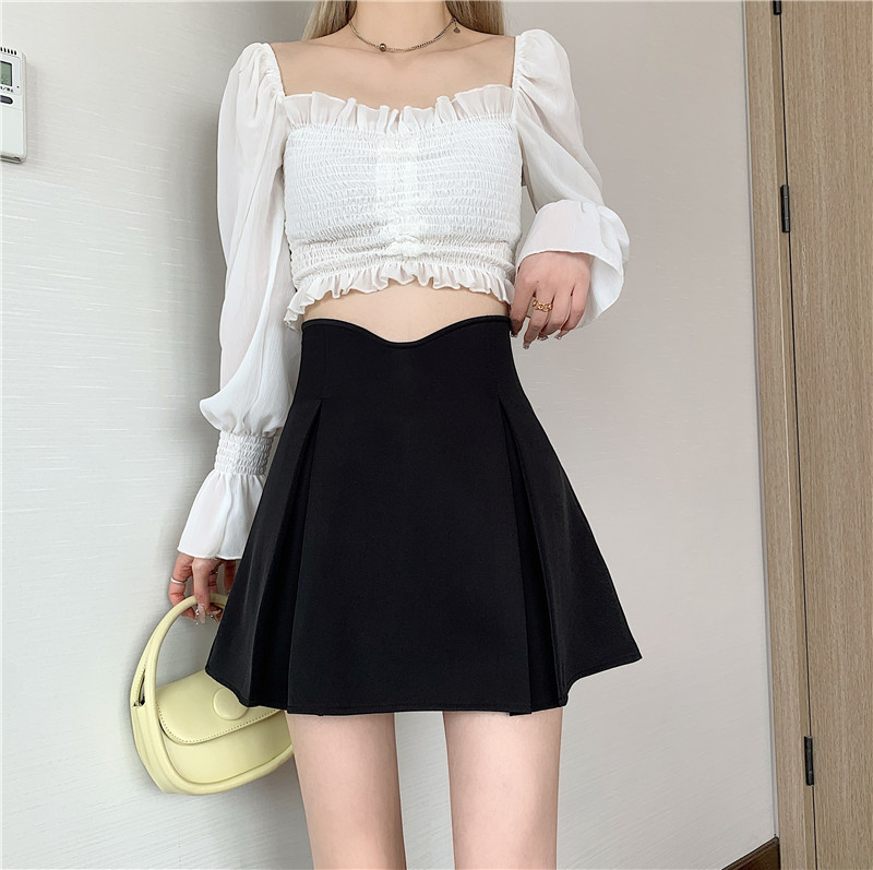 Pleated Hot Girl Skirt Chubby Girl Design Niche Skirt Women's High Waist Slimming Summer Korean Fishbone Skirt