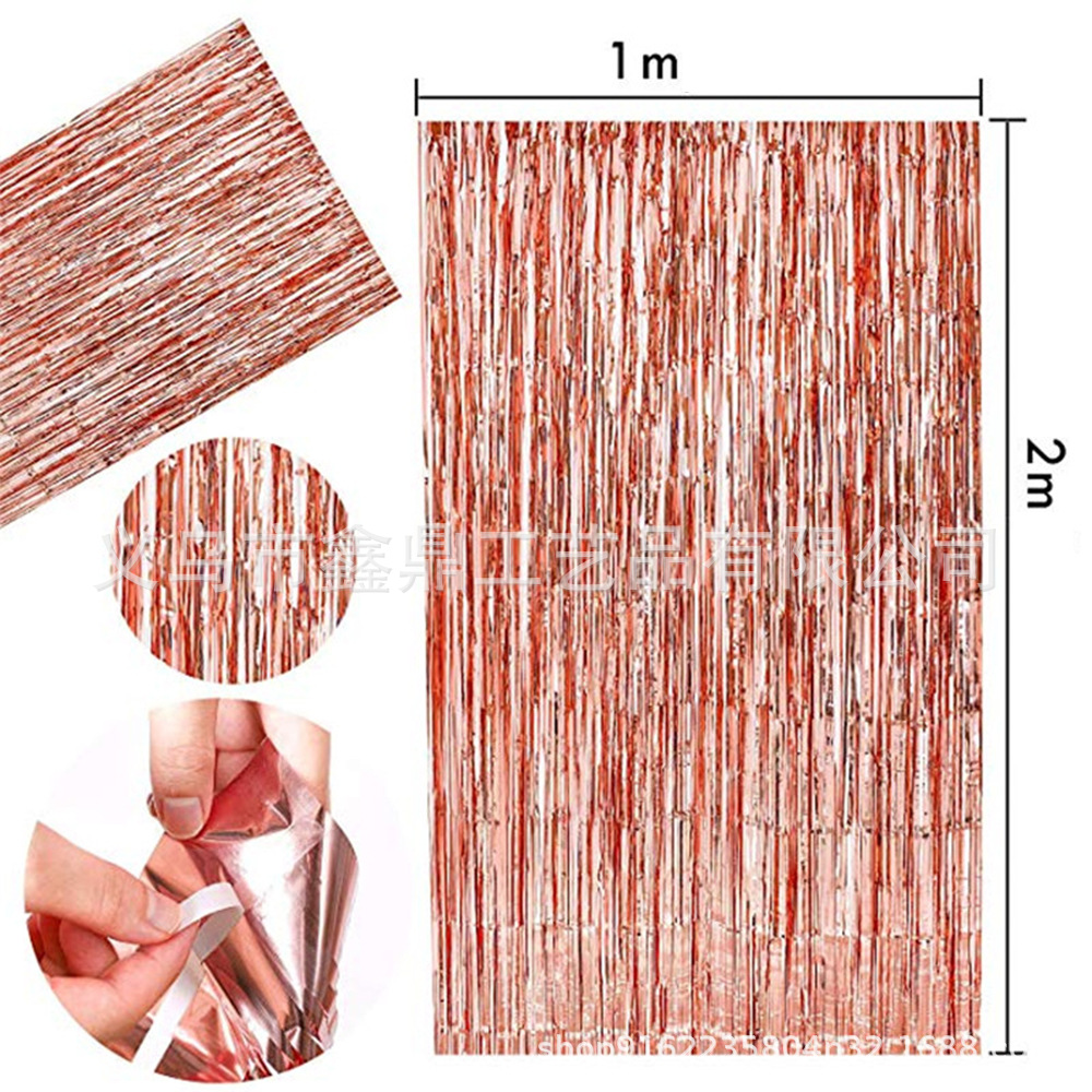 Picture of Amazon Letter Flag Banner Balloon Rain Silk Curtain suit Black Gold Birthday Party Party Decoration Arrangement Supplies
