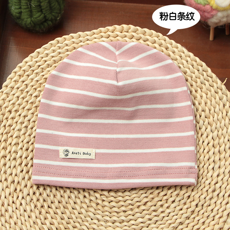 Picture of Single-layer thin spring and autumn children's cotton knitted hat baby hat newborn infant solid color cap