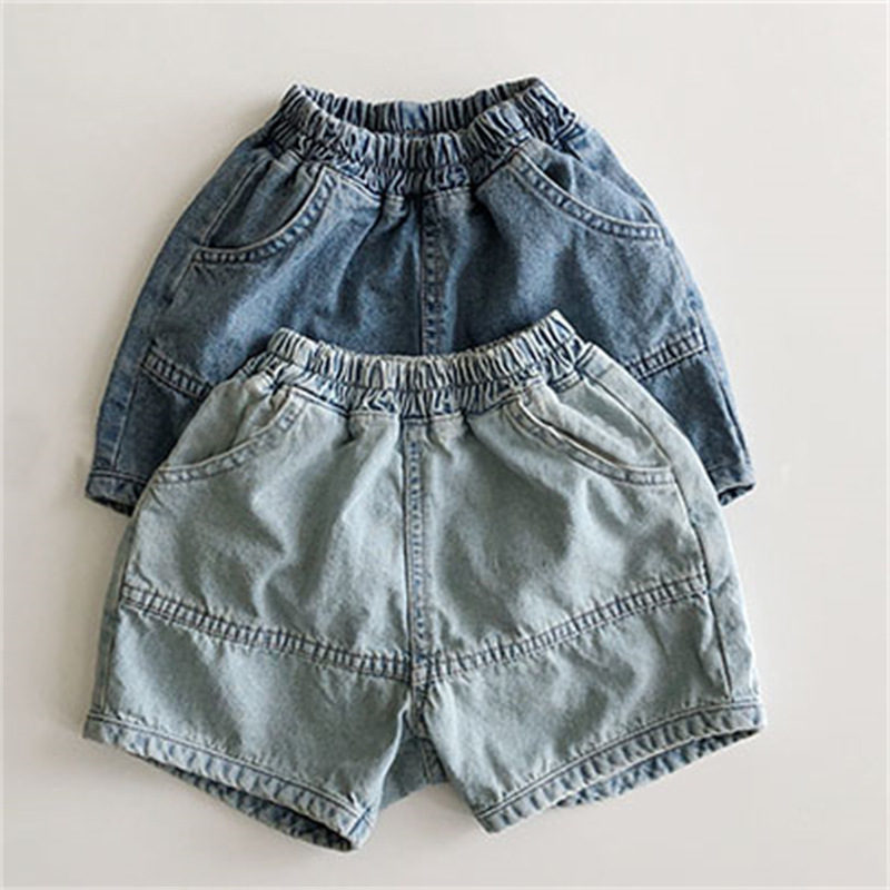 ins Boys and Girls Korean Style Summer New Pants Korean Style Simple Neutral Style Casual Loose Children's Denim Shorts