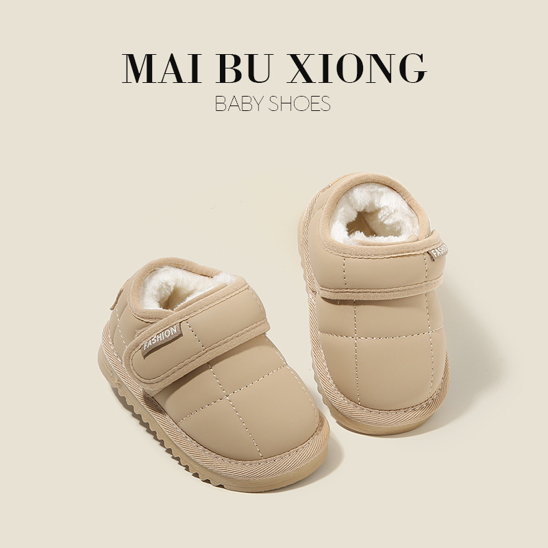 Maibu Bear Baby Snow Boots Baby Toddler Shoes Girls' fleece-lined Warm Cotton Shoes Winter New Boys' Shoes