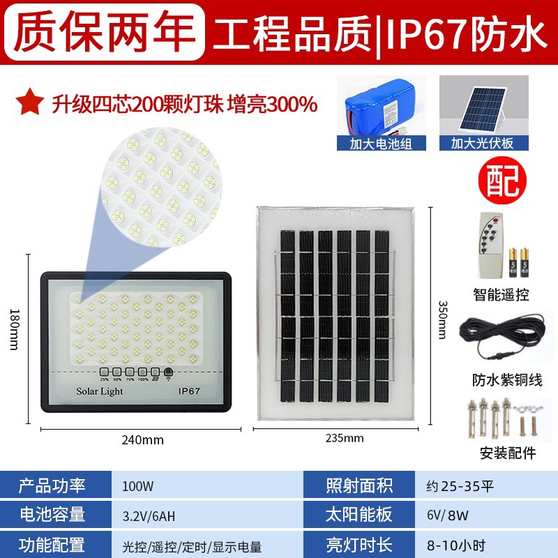 Picture of New solar lights outdoor garden lights home engineering solar flood lights waterproof solar outdoor lights