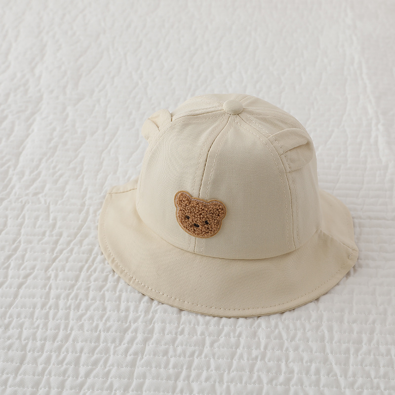 Picture of Fisherman hat ear stickers bear spring and autumn children sun hat boys baby basin hat Girls cute super cute fisherman hat