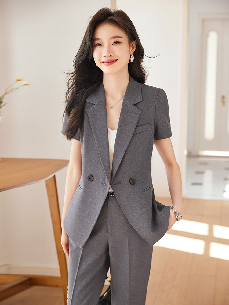 Picture of Black suit jacket women's thin short-sleeved elegant summer new business wear suit women's formal wear work suit
