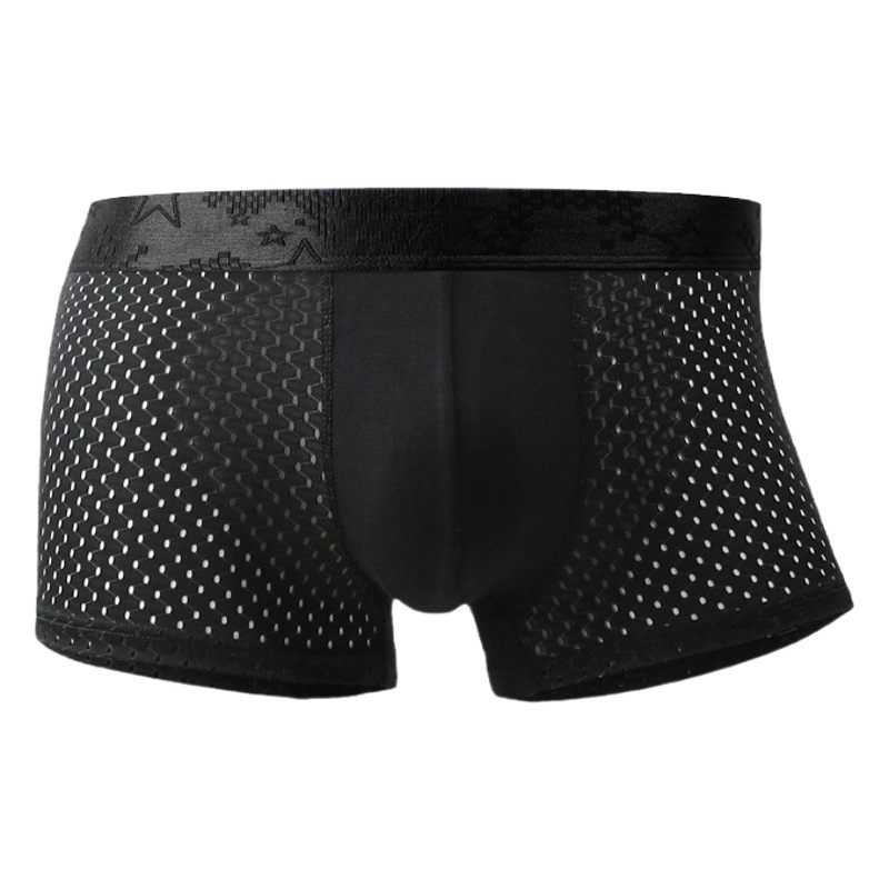 Ao Element Men's Underwear Men's Ice Silk Boxer Shorts Sports Boxer Shorts Comfortable Summer Breathable Thin Underpants Head