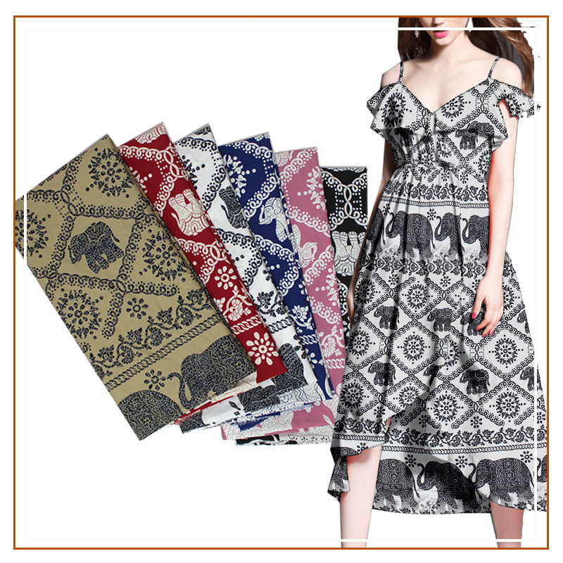 100D four-sided elastic printing foreign trade European and American animal printed cloth dress shirt chiffon fabric polyester fabric