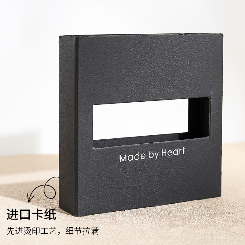 Picture of in stock wholesale envelope suspension box black cardboard anti-oxidation display drawer jewelry box pe film jewelry storage box