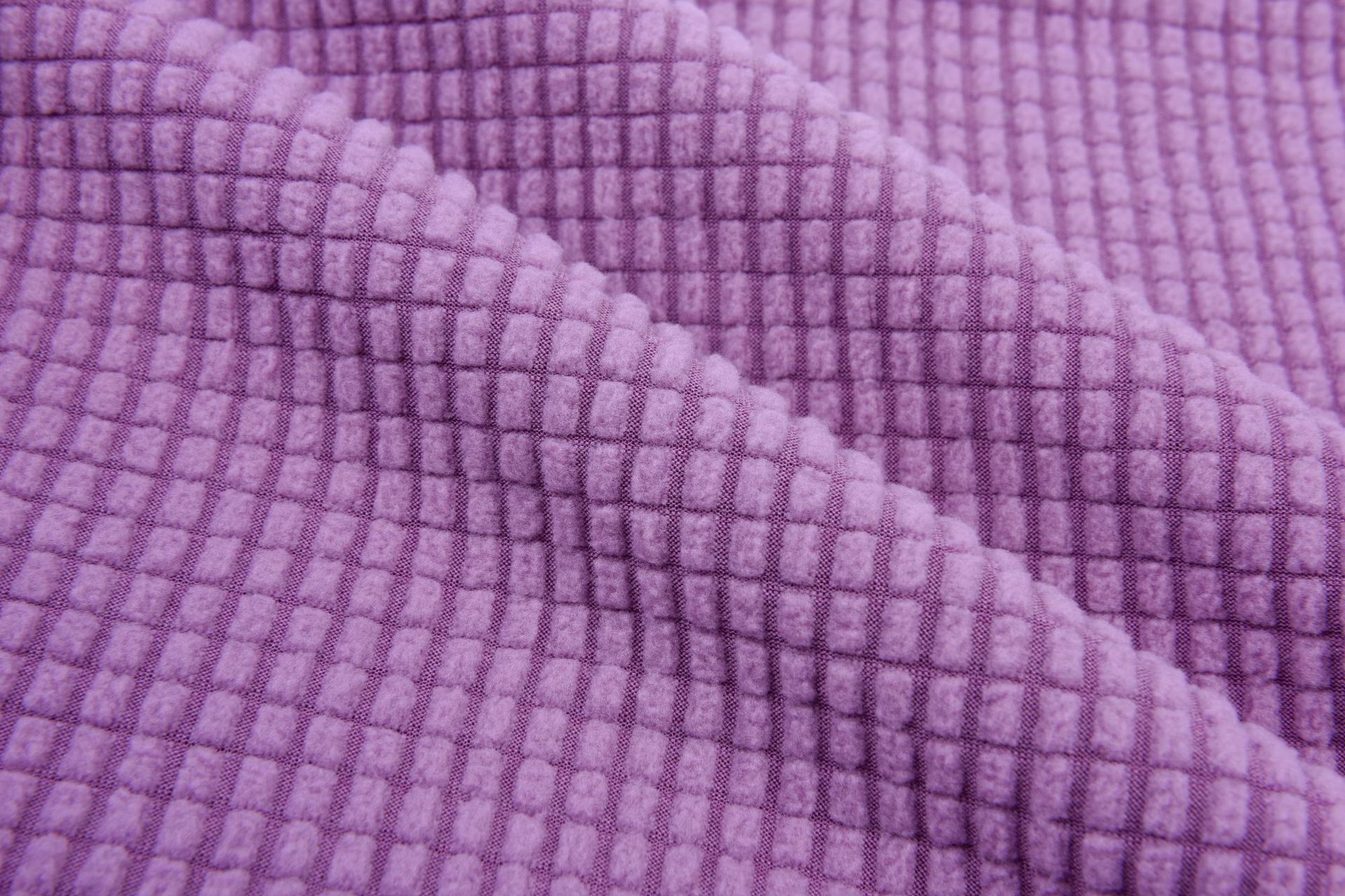 Picture of in stock pineapple plaid fleece sofa cover fabric wholesale waffle corn grain plaid jacquard flannel fabric