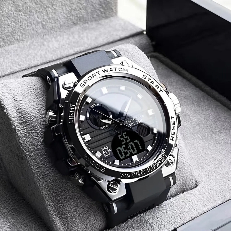 Foreign trade cross-border electronic watches Korean multi-functional youth outdoor sports luminous students quartz double display wholesale