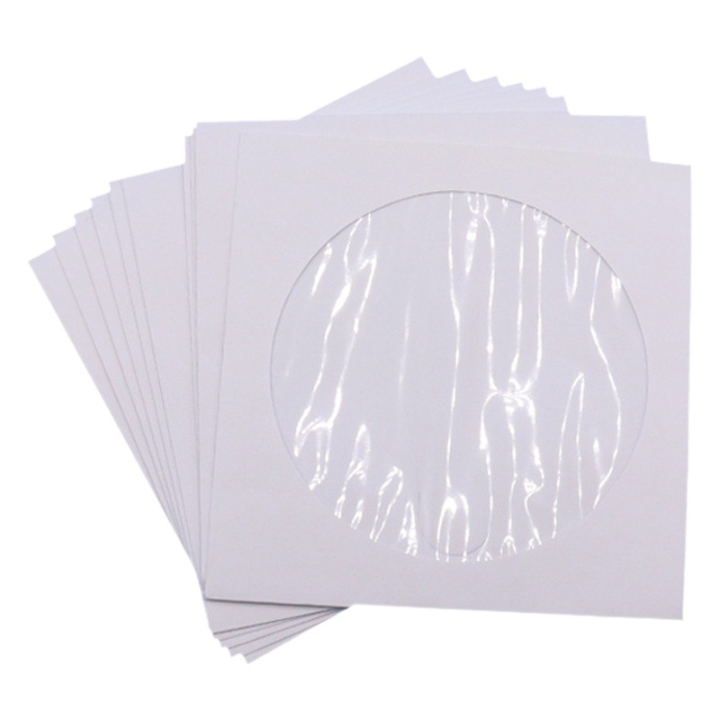 Factory sells white CD bag transparent window film CD DVD CD paper set 8.5cm 12.5cm size CD paper bag