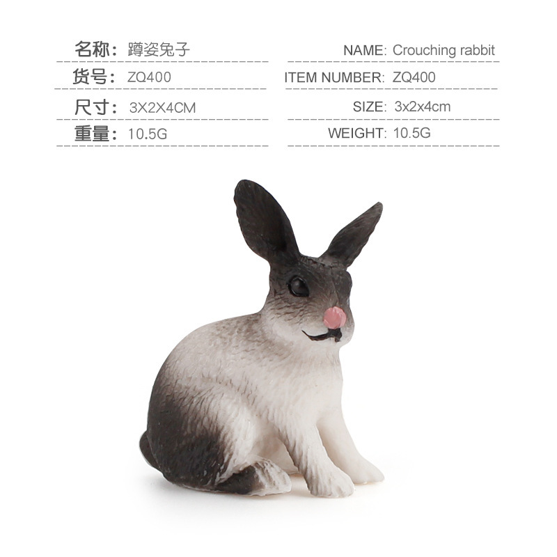 Picture of Farm livestock scene big rabbit simulation squat standing posture rabbit breeder micro landscape miniature model ornaments