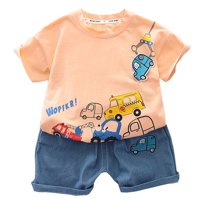 Foreign trade children's clothing boys summer short sleeve two-piece baby summer clothes children's short sleeve casual suit wholesale