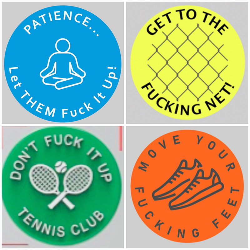 Cross-border new fun slogan tennis racket silicone shock absorber exciting fighting spirit slogan tennis racket shock absorber seal
