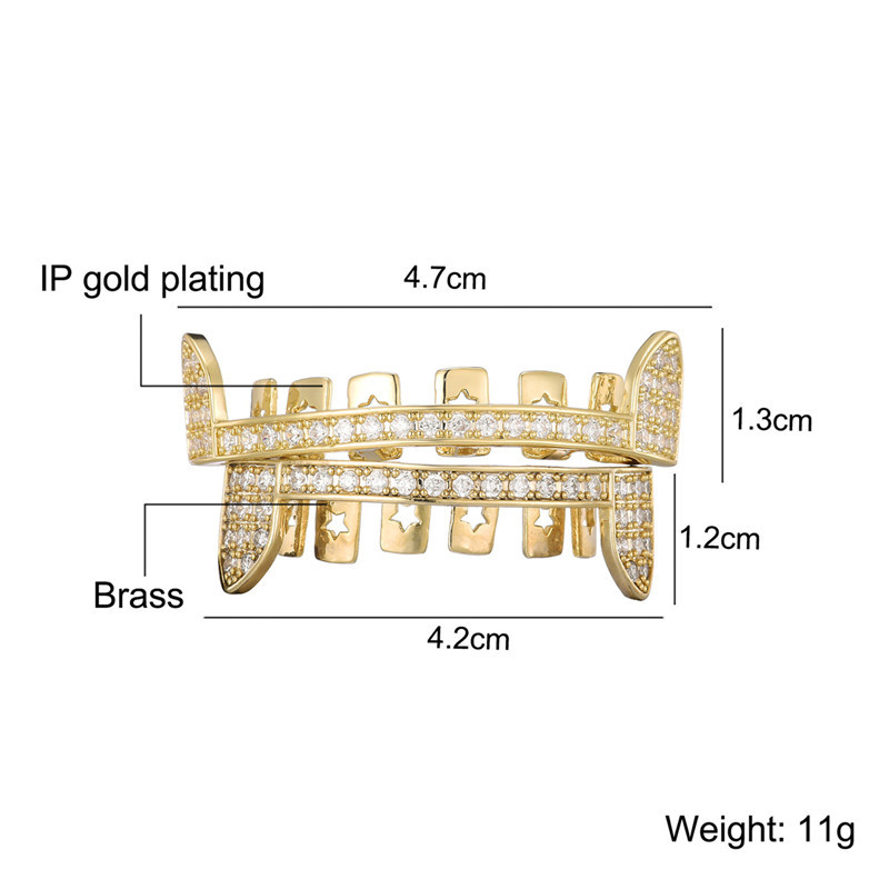 Picture of European and American hip-hop braces single row full of diamond fangs hiphop fashion accessories for men and women cross-border manufacturers wholesale