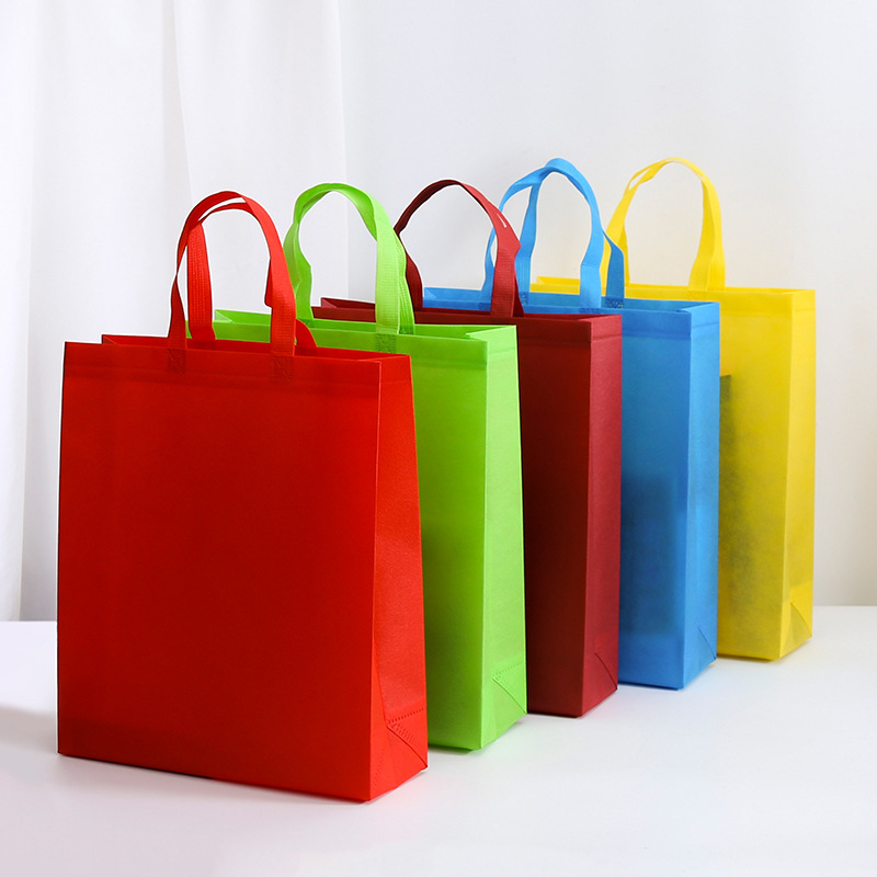 Non-woven three-dimensional bag environmental protection shopping bag LOGO printing advertising portable shoulder bag in stock wholesale