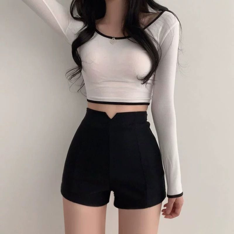 New Base Joker with Super High Boots Pants Waist 20ins Slim 23 Outer Boots Shorts Women's Summer Trendy Thin