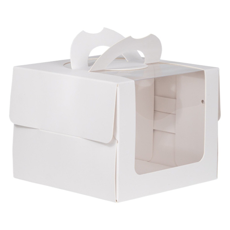 3 inch 4 inch 6 inch 8 inch birthday cake box portable window White Transparent Mu Si dessert pastry box in stock