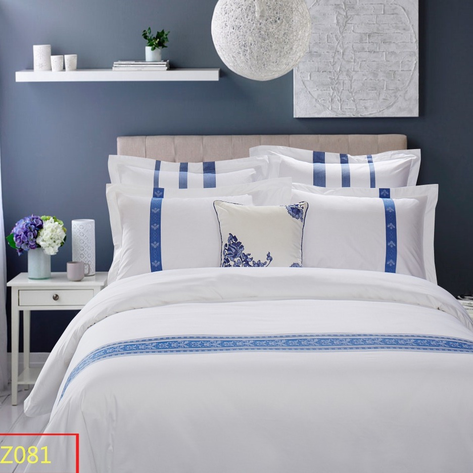 Color horizontal satin yarn-dyed jacquard cotton cloth factory 60 pieces satin five-star hotel bedding fabric