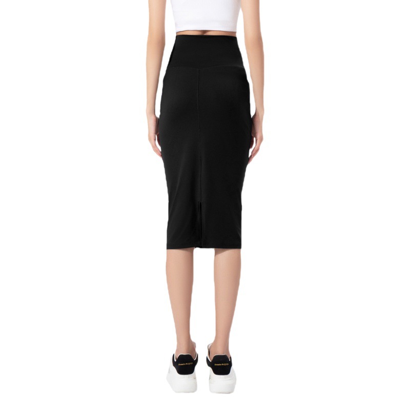Women's Skirt High Elasticity Comfortable High Waist Yoga Spring and Summer Mid-Length Retro Hip Skirt Nude Slim Fit