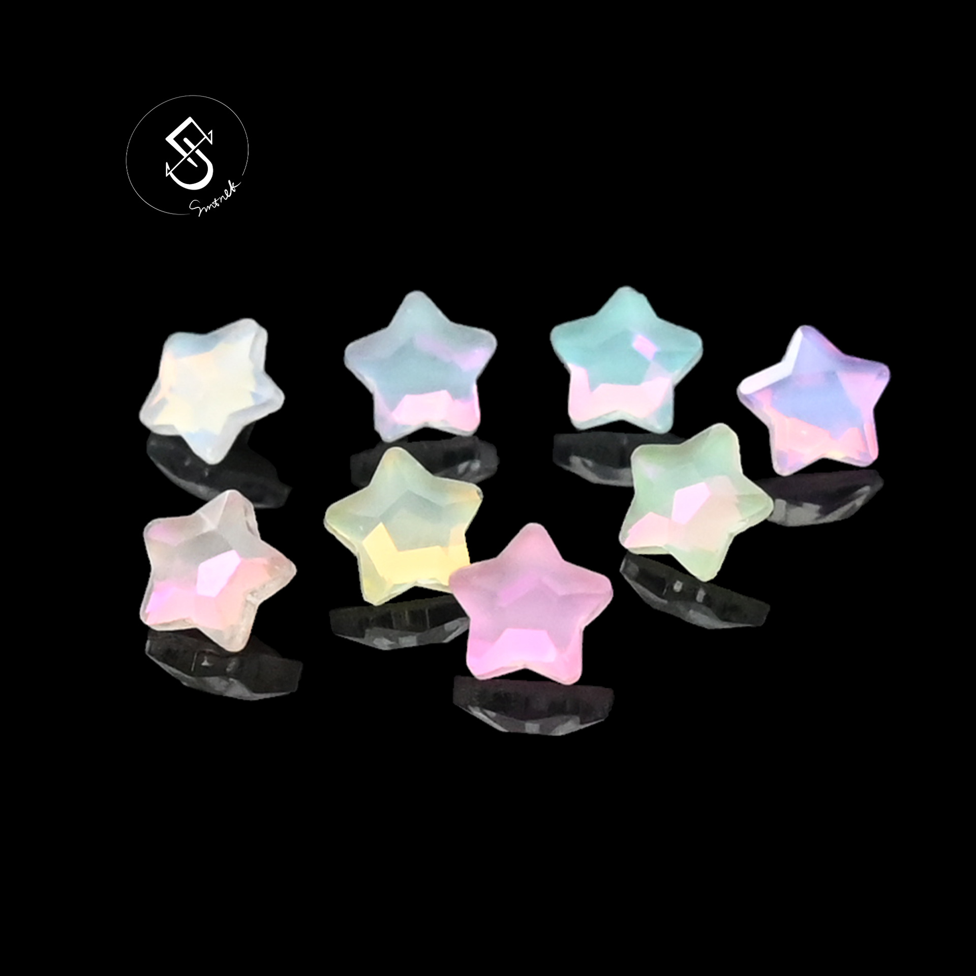 SMTNEK titanium steel outer teeth resin multi-color five-pointed star lip studs earrings stainless steel piercing jewelry