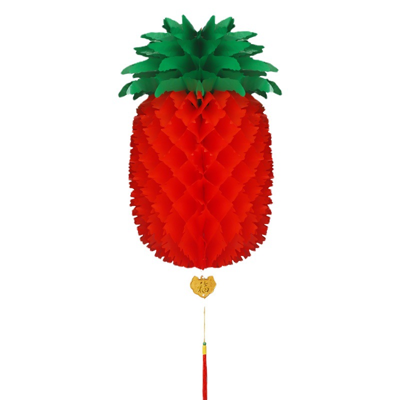 Picture of Manufacturer Wholesale Dragon Boat Festival Gourd Pendant Holiday Decoration Pineapple Small Lantern Thickened May Festival Supplies Paper Gourd