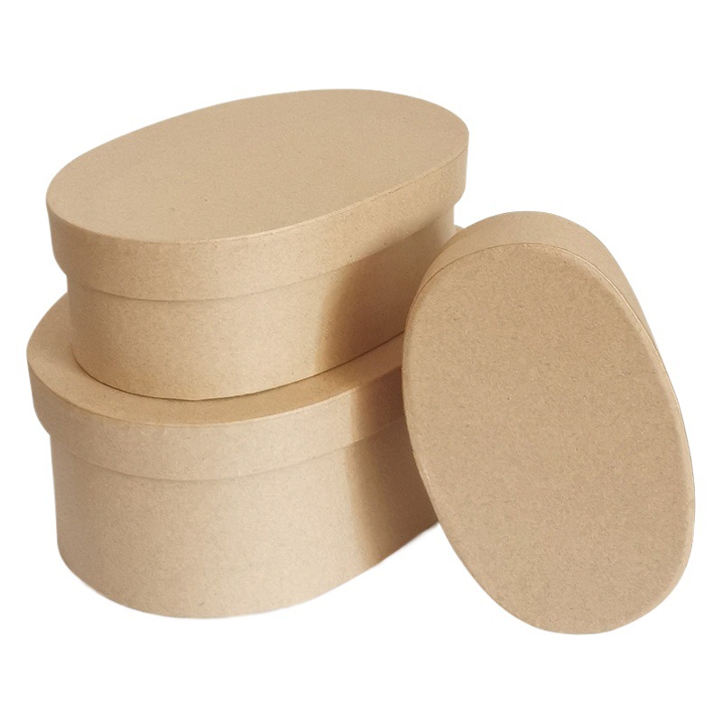 Oval Kraft Paper Box Halloween Gift Box Cookie Box Candy Box Christmas Apple Packaging Box