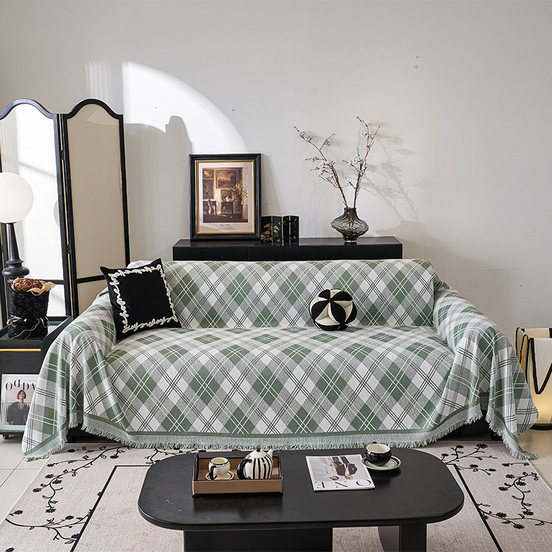 Classic Plaid High-End Sofa Cover Chenille Four-Season Universal Sofa Towel Full Cover Sofa Cover