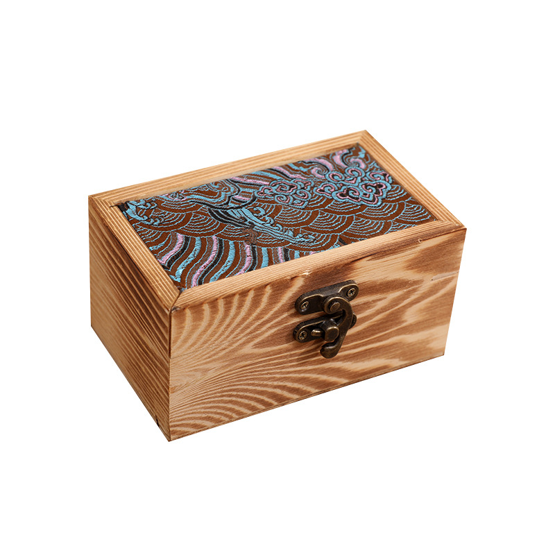 Picture of Solid Wood Flip Tea Cup Box Light Luxury Wooden Tea Set Gift Box Tea Cup Teapot Packaging Wooden Box Storage Box