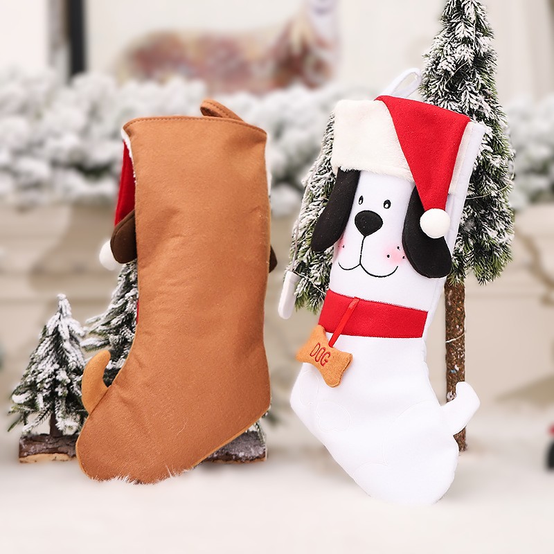 Amazon Christmas Home Goods Gift Bag Candy Bag Christmas Boots Cute Dog Christmas Stocking Gift Bag