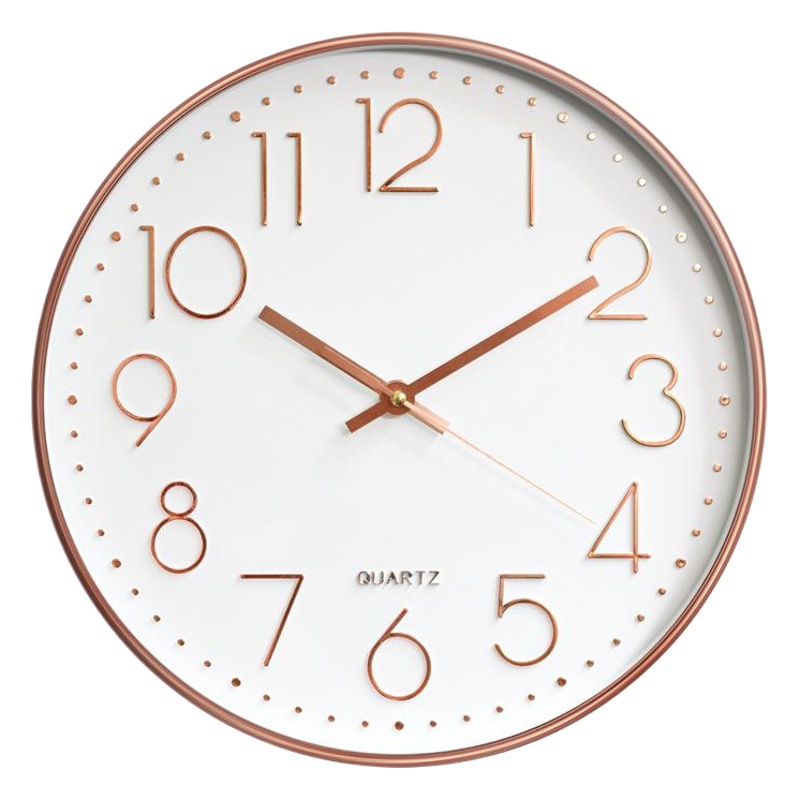 Plastic mute wall clock creative fashion living room stereo digital scale wall clock clock wholesale 14 inch 35cm