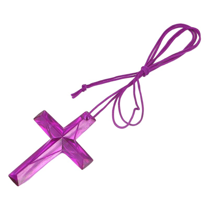 Manufacturers supply in stock cross pendant children's toys with rope necklace ornaments multi-color optional cross necklace