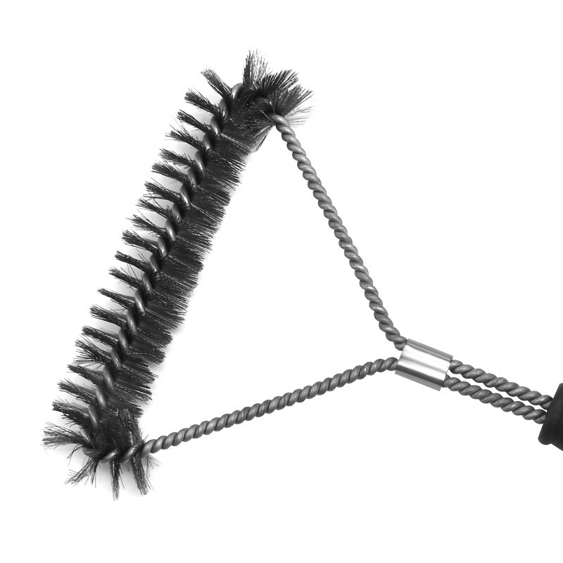 Picture of Spot Amazon barbecue grill brush 12 inch triangle steel wire barbecue cleaning brush household commercial barbecue sponge brush