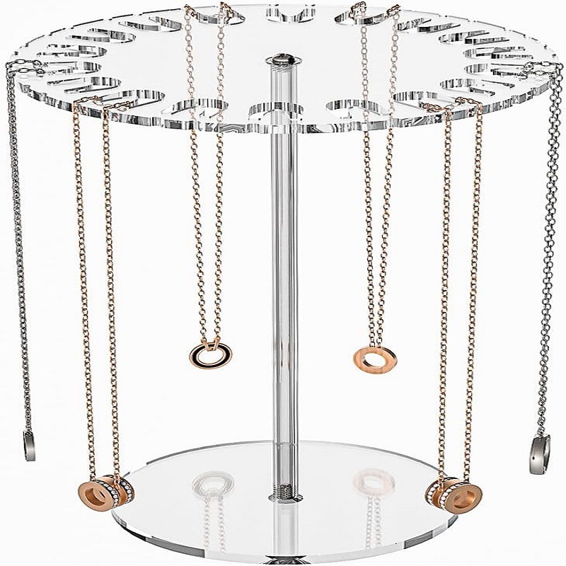 Desktop 360 ° Rotating Detachable Acrylic Bracelet Necklace Storage Jewelry Display Stand