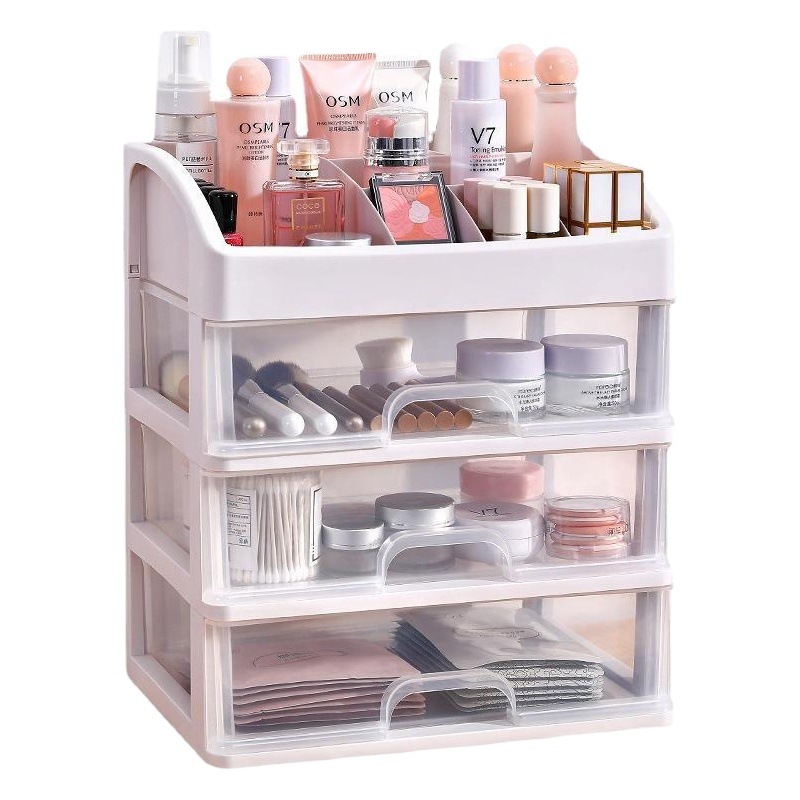Drawer-Type Household Dust-Proof Storage Box, Dressing Table, Cosmetics Organizer, Desktop Multi-Layer Transparent Storage Box