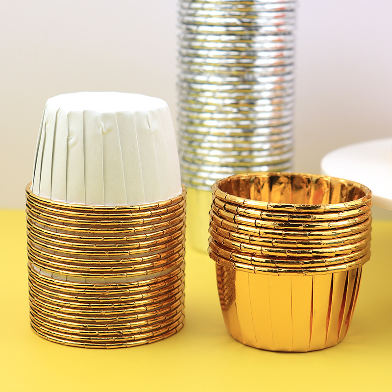 Picture of Large Maffin Cup Roll-up Cupcake Cups Golden Silver Cake Cups Maffin Baking Maffin Cup