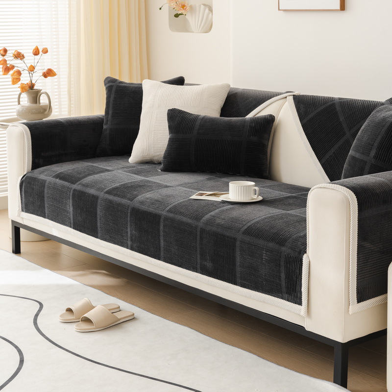 Picture of Autumn and Winter New Sofa Cushion Plush Seat Cushion Sofa Cover Plush Embroidery Modern Simple Non-slip Winter Thickened Cushion