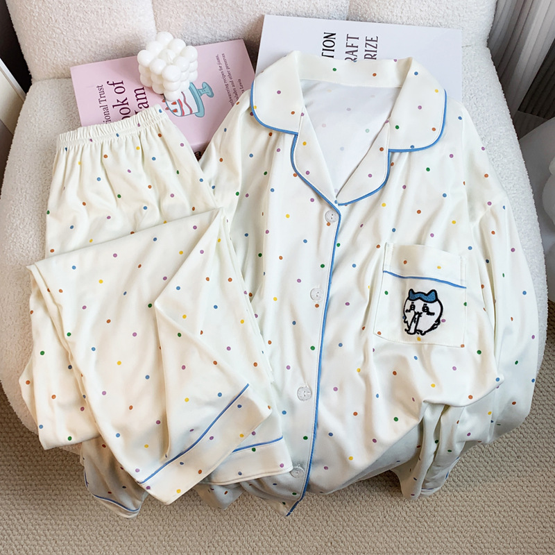 Pajamas female Jiyika wow chiikawa spring and autumn long sleeve pants cute small eight home clothes suit real shot wholesale