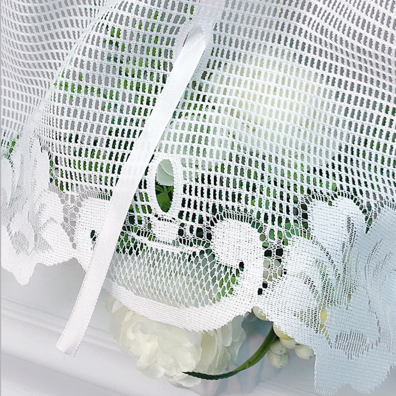 Picture of American-style pastoral fresh lace pull curtain Roman lifting gauze curtain bay window kitchen partition door curtain one-piece delivery