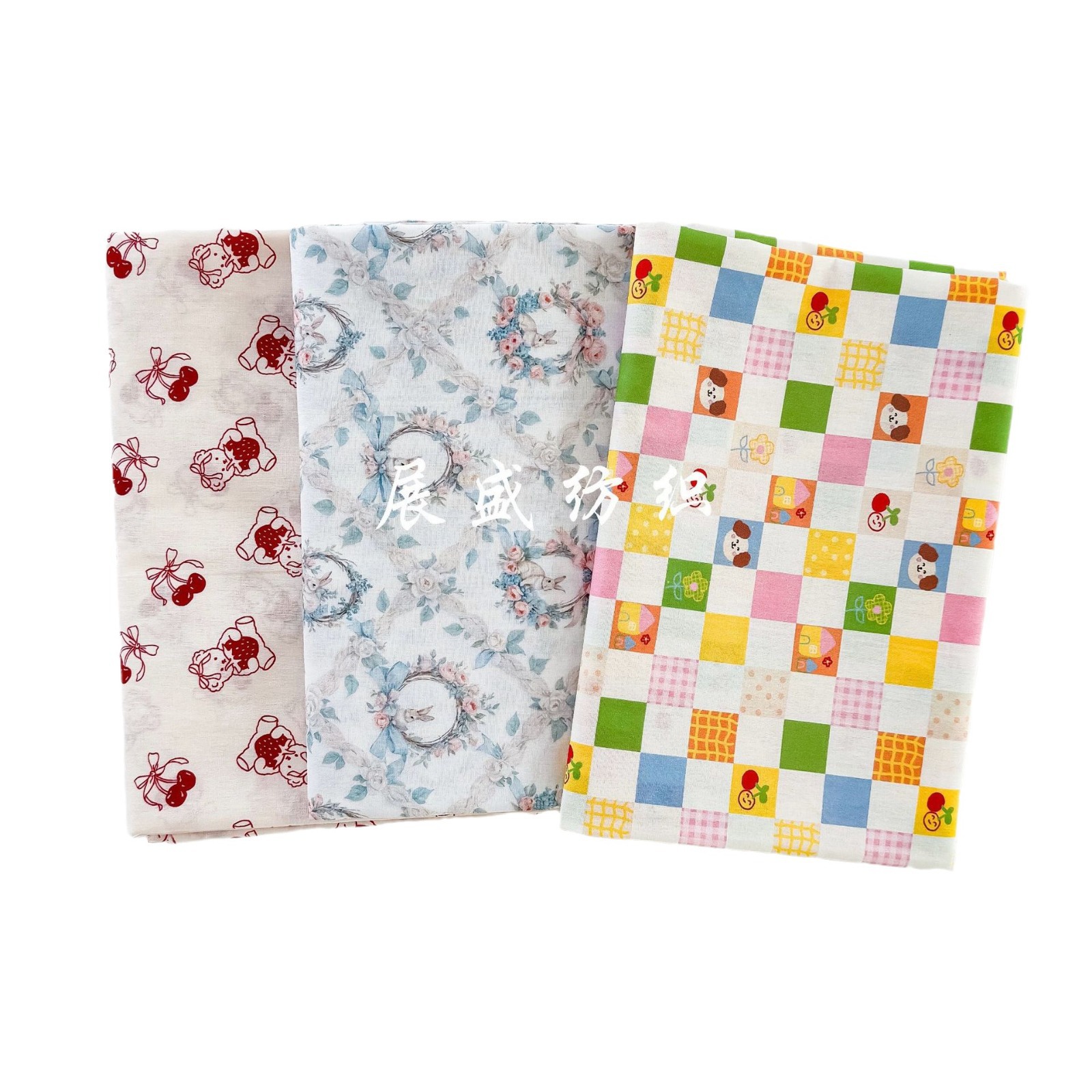 Picture of Cotton Digital Printing Fabric Cute Cartoon Animal Floral Cloth Cosmetic Bag Bag Bag Pajamas Shirt Children's Clothing dress