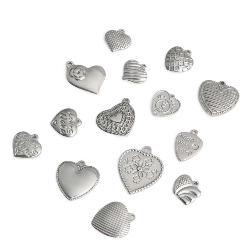 Picture of European and American Stainless Steel Pattern Love Pendant Pendant Fashion Fashion Cool Punk Hip Hop with DIY Accessories