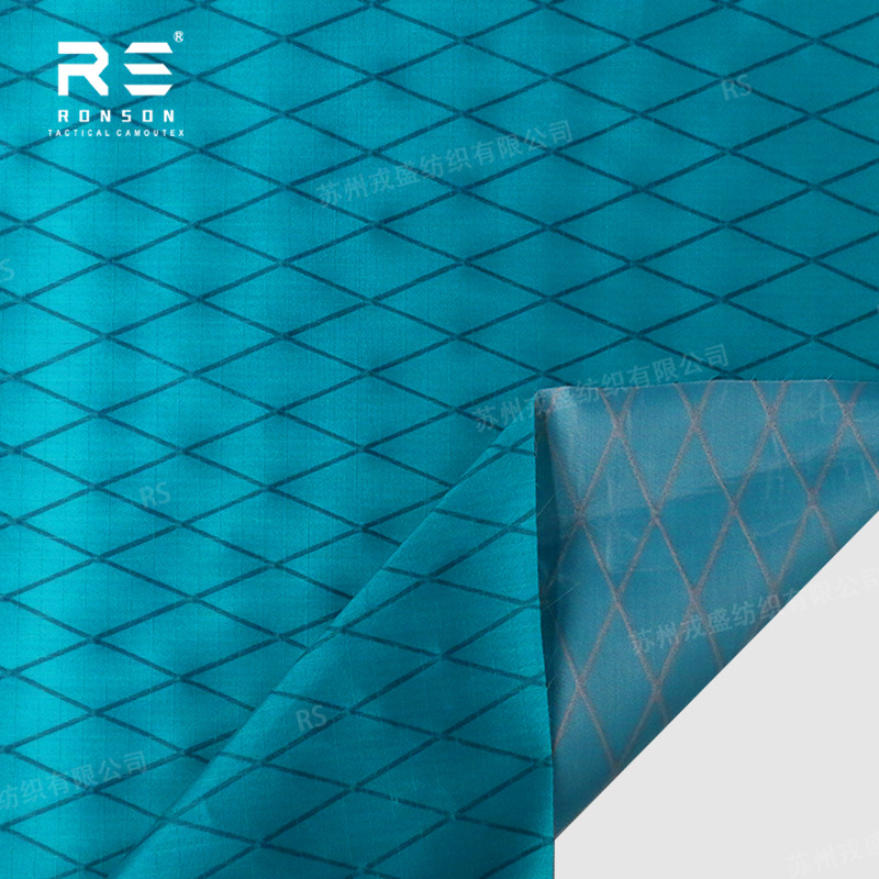 Picture of Rongsheng Lake Blue 210D Plaid Nylon X-PAC High Strength Composite Lightweight Outdoor Fabric Waterproof Tear Resistance