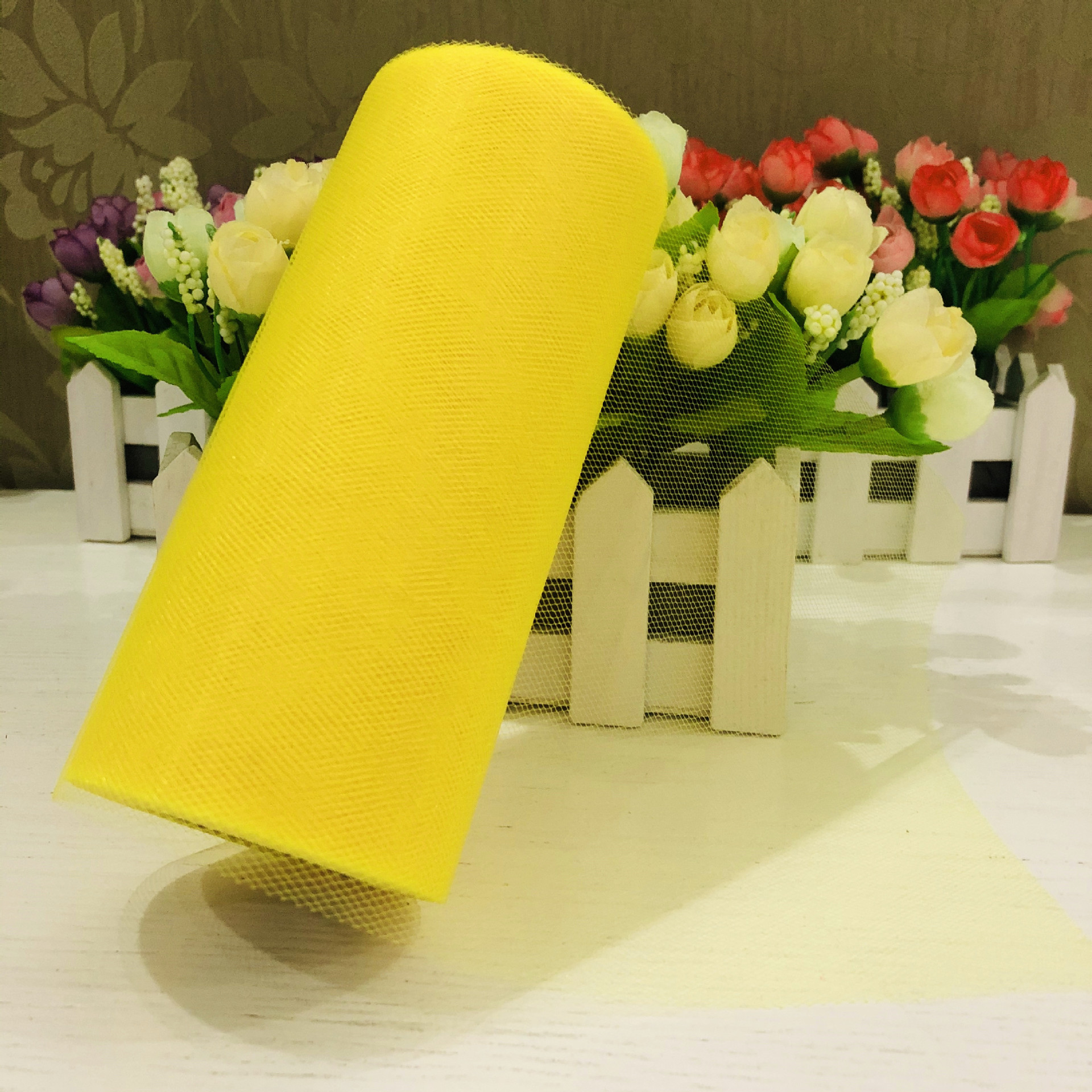 Picture of Wedding party decoration American mesh roll tutu skirt birthday table skirt tulle yarn wedding decoration 15cm * 25 yards