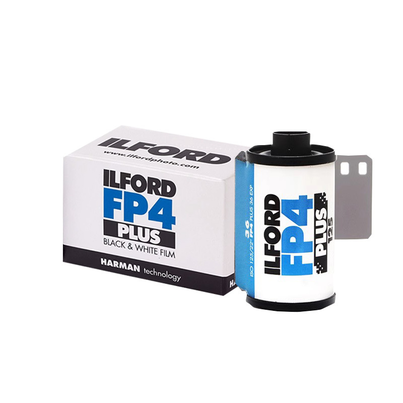 Picture of British original ilford FP 4 135 black and white film June 2024