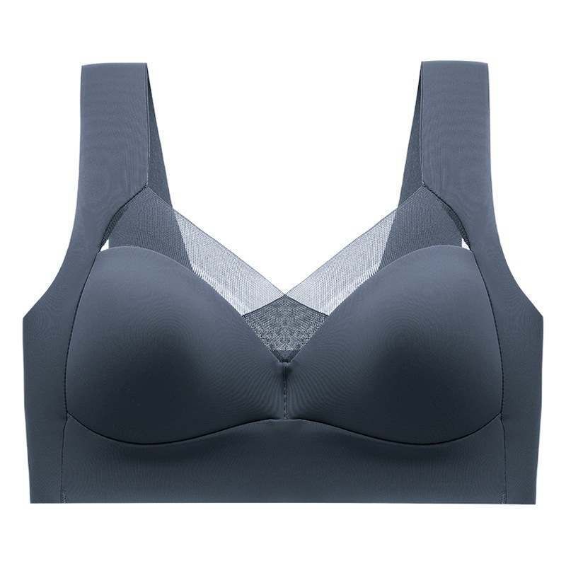 Seamless comfortable back bra integrated Cup wireless push-up breast collection anti-sagging ice silk wrapped chest tube top underwear