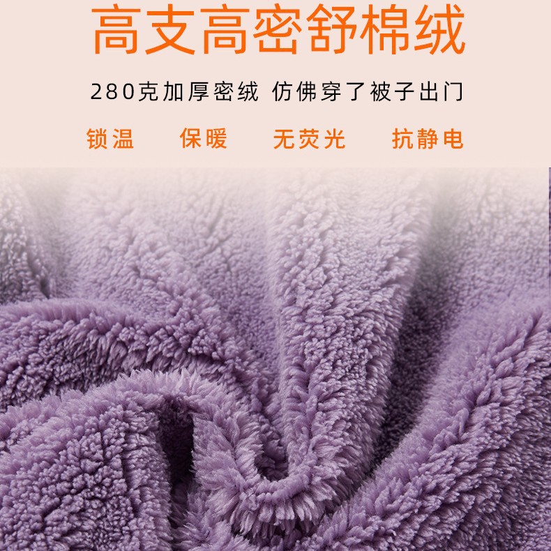 Picture of Cross-border Winter Pajamas Women's Coral Fleece Pajamas Thickened plus size Home Clothes Women's Lapel Loose Women's Pajamas suit