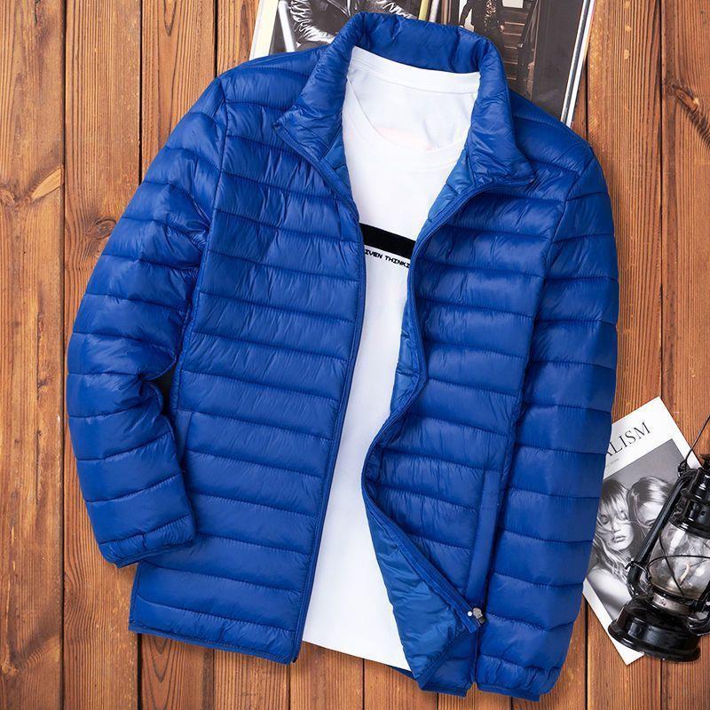 Picture of Light Down Cotton-padded Jacket Men's Autumn and Winter Cotton-padded Jacket New Short Vertical Collar Men's Casual Hooded Plus Size Lightweight Jacket