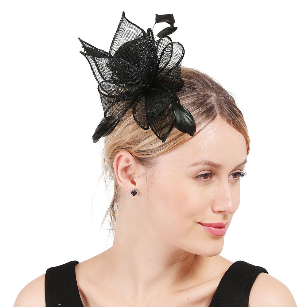 Handmade hemp yarn headdress feather hair accessories ladies stage performance retro headdress Amazon Supply