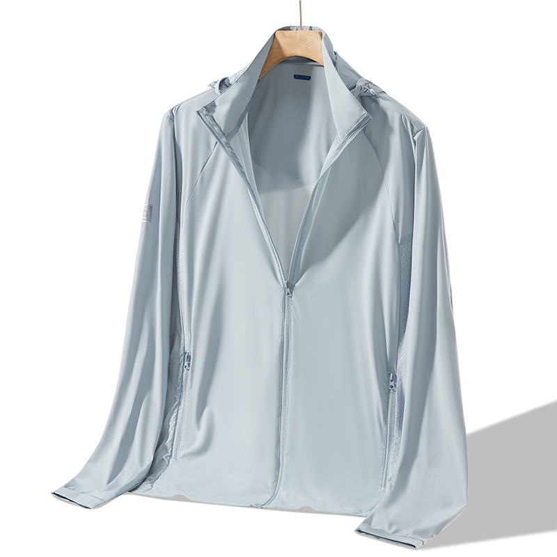 Summer outdoor sun-protective shirt for men and women, lightweight breathable jacket, quick-dry solid color, removable sun-protective jacket, skin-style trendy clothing